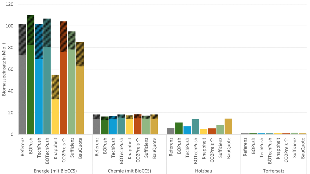 Biomass use in the different sectors